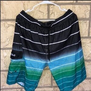 Swim Trunks Black Blue Green Size 38 / XL New NWT